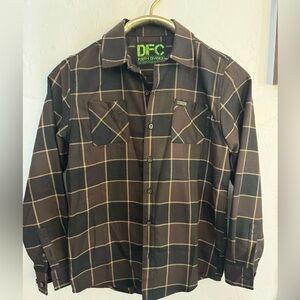 DIXXON YOUTH DRIFTER FLANNEL NWOT Black brown tan YOUTH LARGE